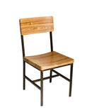 BFM Seating Memphis Side Chair With Autumn/Gray/Natural Ash Back - Steel Frame - Sand Black Finish