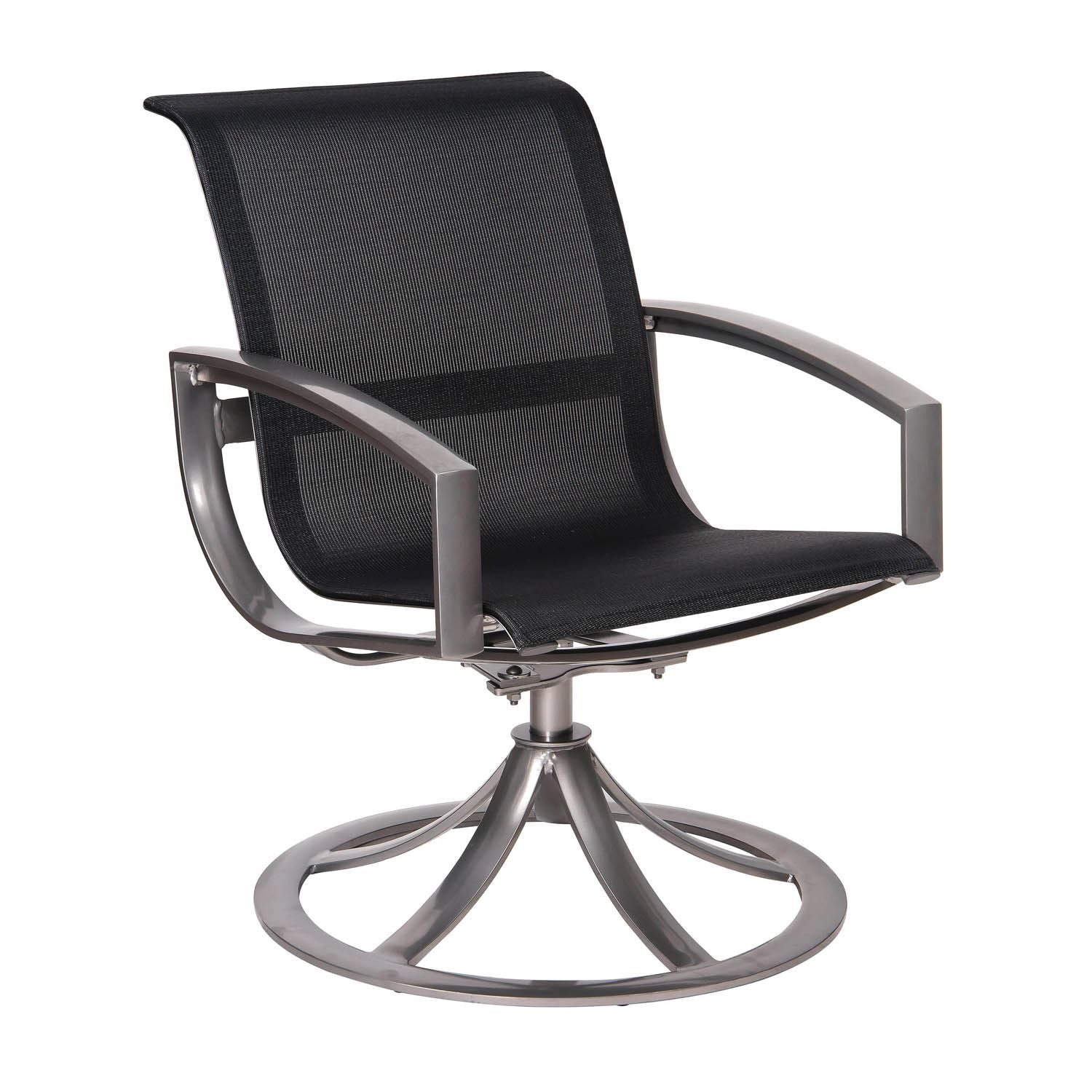 Woodard Metropolis Sling Swivel Dining Armchair