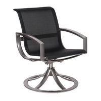 Woodard Metropolis Sling Swivel Dining Armchair