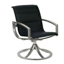 Woodard Metropolis Padded Sling Swivel Dining Armchair