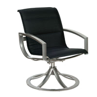 Woodard Metropolis Padded Sling Swivel Dining Armchair