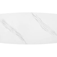 Sunpan Kali Dining Table 70.5" in Black - Grey Marble / Pale Honey - White Marble