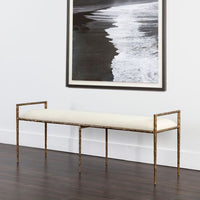 Sunpan Esai Bench in Zenith Alabaster / Zenith Taupe Grey