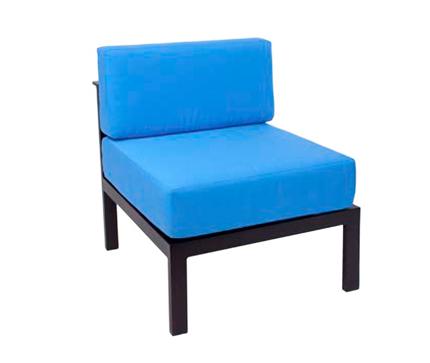 BFM Seating Belmar Armless Middle Sofa Section Black/Soft Gray Frame - No Cushions