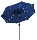 AZ Patio Heaters Solar Market Umbrella with LED Lights in Blue / Turquoise