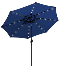 AZ Patio Heaters Solar Market Umbrella with LED Lights in Blue / Turquoise