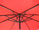 AZ Patio Heaters Solar Market Umbrella with LED Lights in Red / Tan