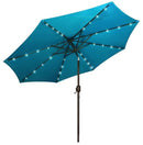 AZ Patio Heaters Solar Market Umbrella with LED Lights in Blue / Turquoise