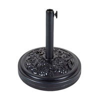 AZ Patio Heaters Solar Market Umbrella with LED Lights in Red / Tan with Base