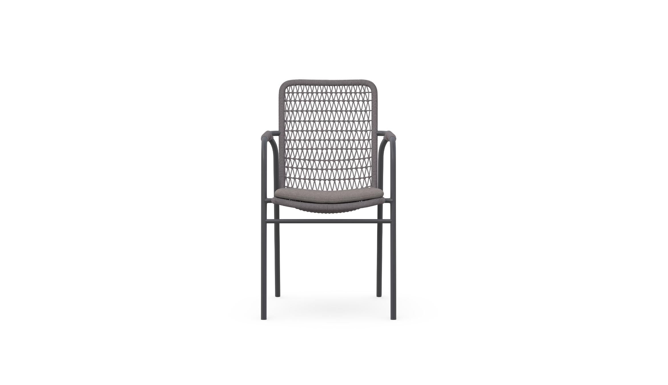 Azzurro Living Milos Stackable Dining Chair With Smoke Cushion (Qty 4)