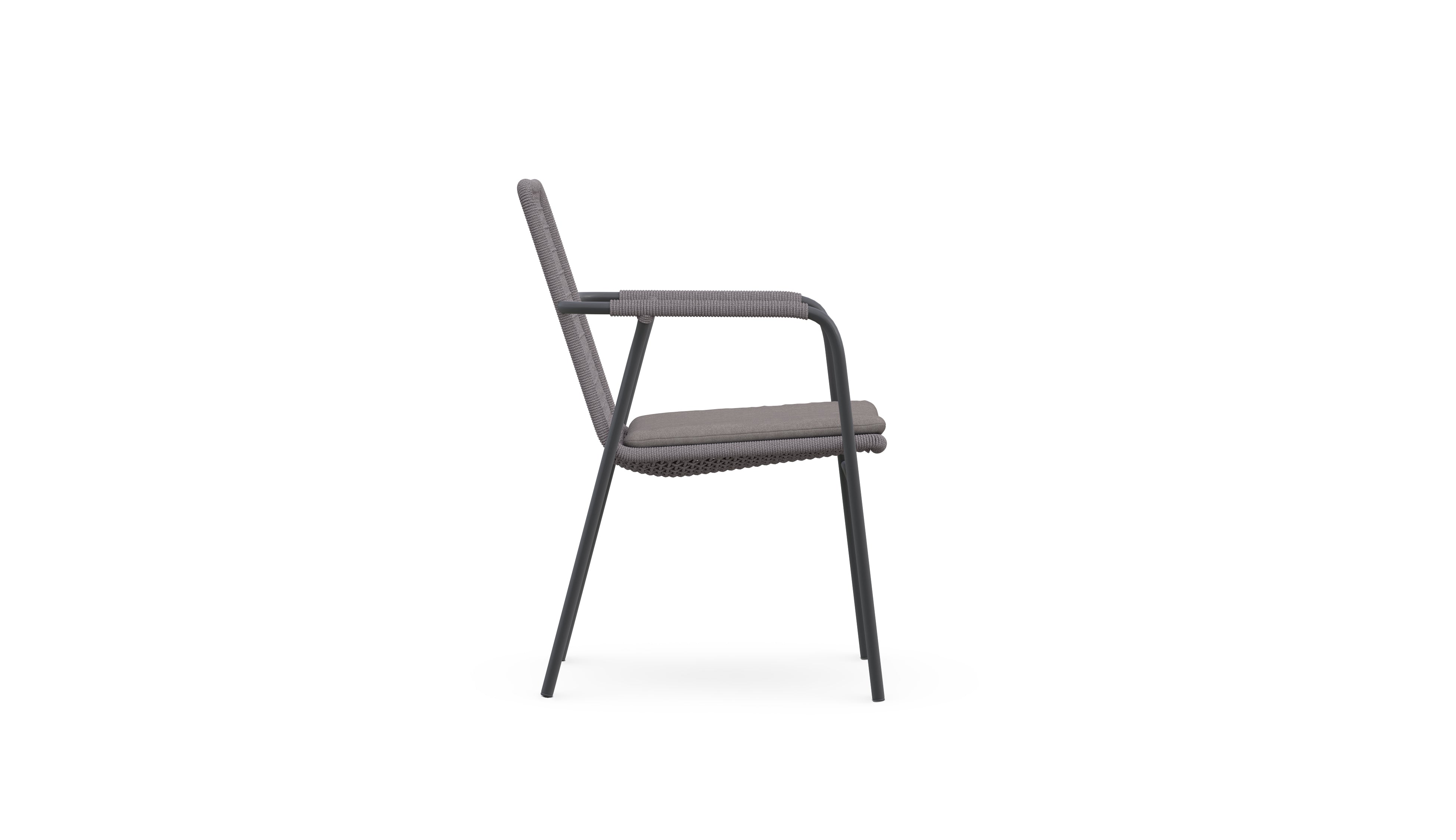 Azzurro Living Milos Stackable Dining Chair With Smoke Cushion (Qty 4)