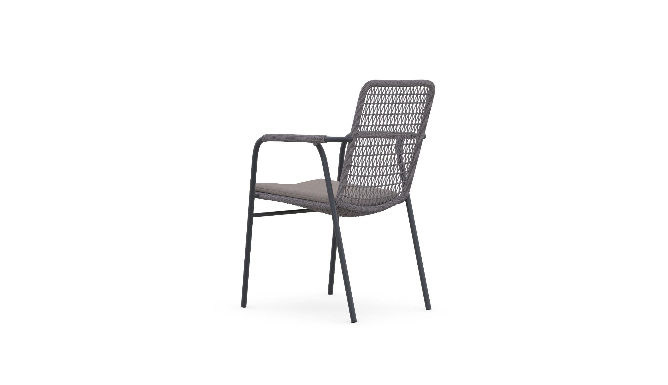Azzurro Living Milos Stackable Dining Chair With Smoke Cushion (Qty 4)