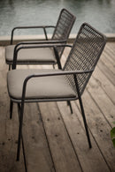 Azzurro Living Milos Stackable Dining Chair With Smoke Cushion (Qty 4)
