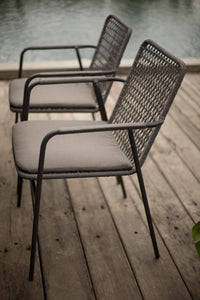 Azzurro Living Milos Stackable Dining Chair With Smoke Cushion (Qty 4)
