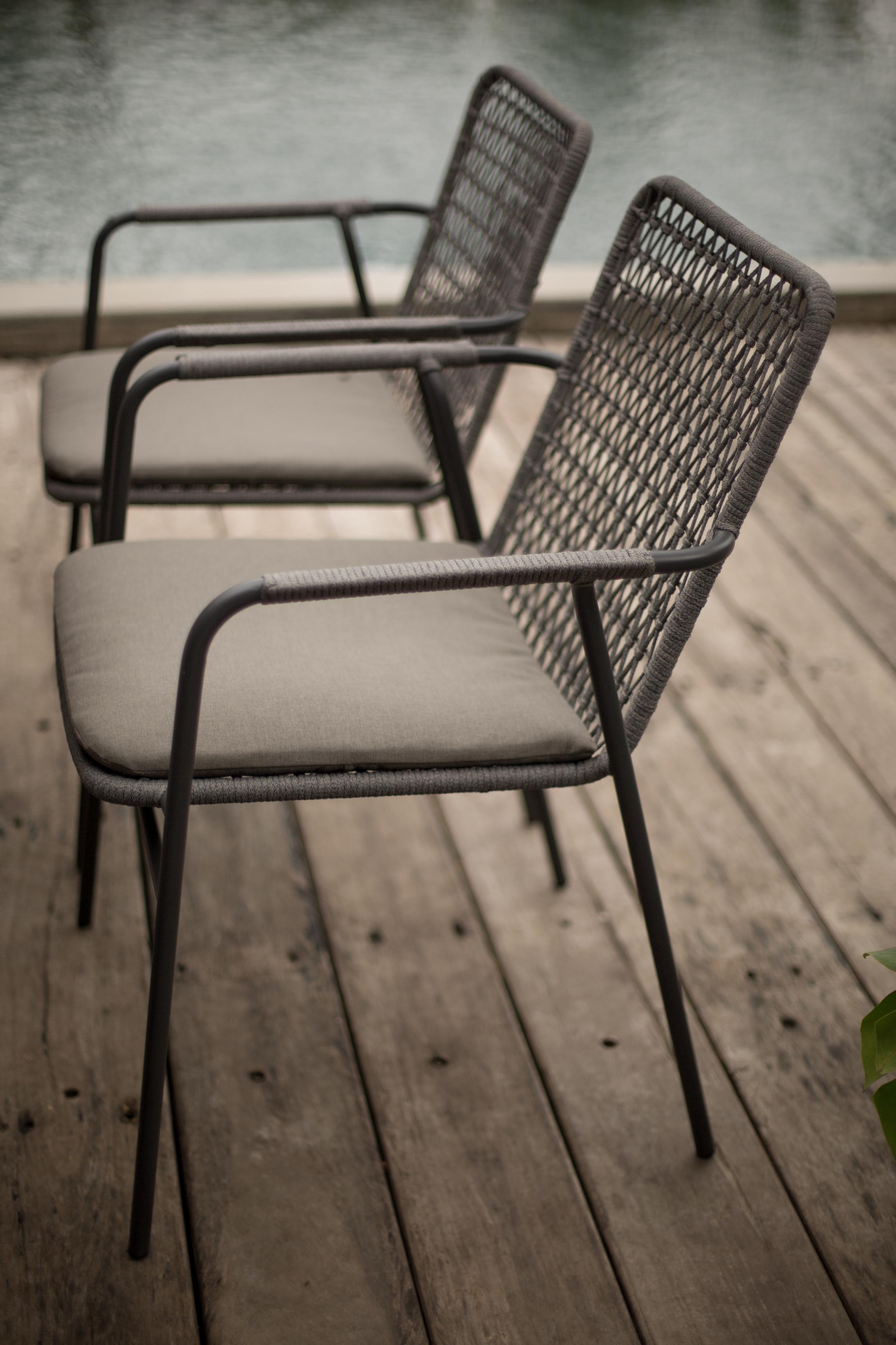 Azzurro Living Milos Stackable Dining Chair With Smoke Cushion (Qty 4)
