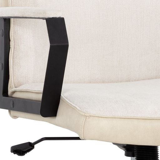 Sunpan Swanson Office Chair Polo Club Muslin-Bravo Cream / Polo Club Stone-Bravo Metal