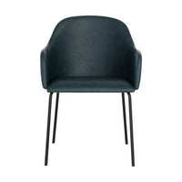 Sunpan Hensley Dining Armchair in Dark Teal / Dawn Grey / Hazelnut / Mina Warm Grey