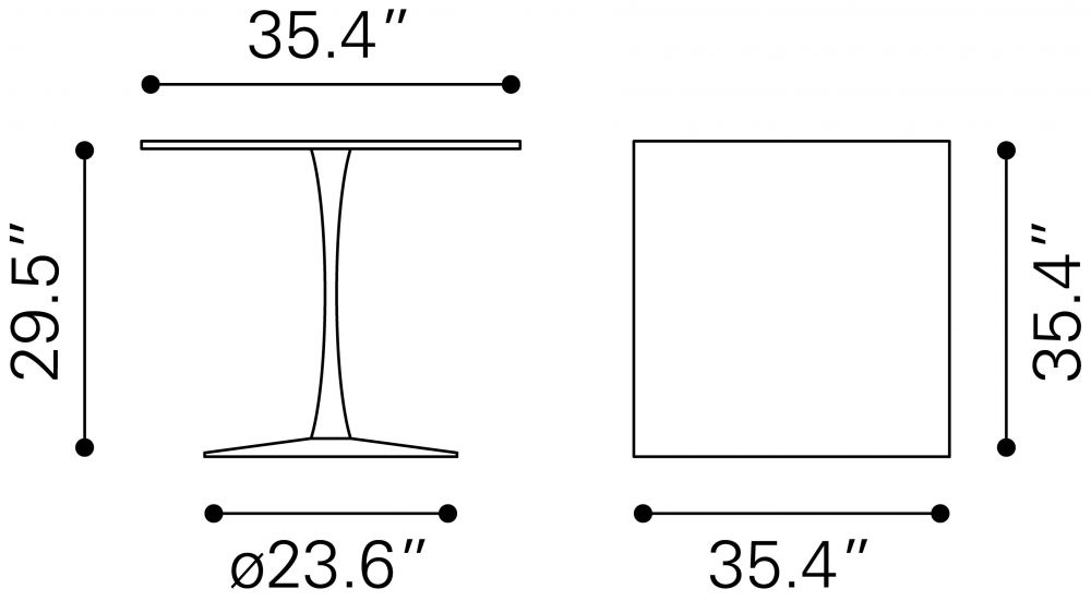 Zuo Modern Molly Dining Table in White