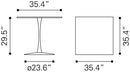 Zuo Modern Molly Dining Table in White