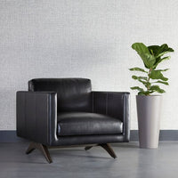 Sunpan Rogers Armchair Cortina Black / Cortina Ink / Shalimar Tobacco Leather