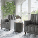 Sunpan Romalda Lounge Chair - Vintage Charcoal Leather