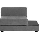 Sunpan Harmony Modular Armless Chair in Left-Shelf Danny Dark Grey / Right-Shelf Danny Dark Grey