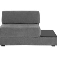 Sunpan Harmony Modular Armless Chair in Left-Shelf Danny Dark Grey / Right-Shelf Danny Dark Grey
