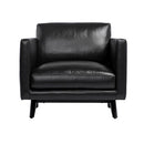 Sunpan Rogers Armchair Cortina Black / Cortina Ink / Shalimar Tobacco Leather