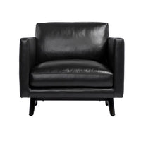 Sunpan Rogers Armchair Cortina Black / Cortina Ink / Shalimar Tobacco Leather