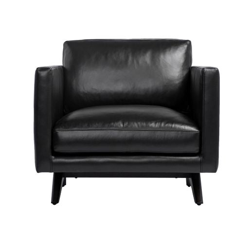 Sunpan Rogers Armchair Cortina Black / Cortina Ink / Shalimar Tobacco Leather
