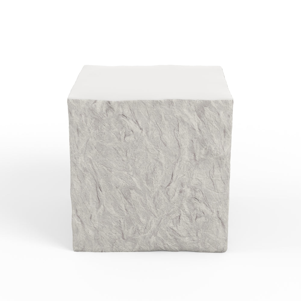 Sunset West Antique Stone End Table, Square / Round