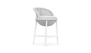 Azzurro Living Montauk Counter Stool With Matte White Aluminum Frame and Pearl Gray All-Weather Rope