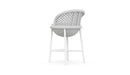 Azzurro Living Montauk Counter Stool With Matte White Aluminum Frame and Pearl Gray All-Weather Rope
