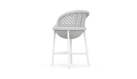 Azzurro Living Montauk Counter Stool With Matte White Aluminum Frame and Pearl Gray All-Weather Rope