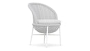 Azzurro Living Montauk Dining Chair With Matte White Aluminum Frame and Pearl Gray All-Weather Rope