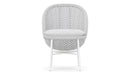 Azzurro Living Montauk Dining Chair With Matte White Aluminum Frame and Pearl Gray All-Weather Rope