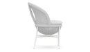 Azzurro Living Montauk Dining Chair With Matte White Aluminum Frame and Pearl Gray All-Weather Rope