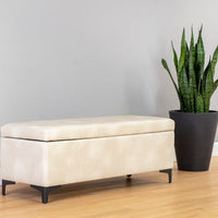 Sunpan Janet Storage Bench Antonio Charcoal / Bravo Black / Bravo Cream