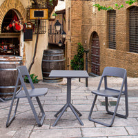 Compamia Dream Folding Outdoor Bistro Set with 2 Chairs Dark Gray, Taupe