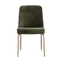 Sunpan Zeke Dining Chair Antique Brass in Bergen Ivory / Bergen Olive
