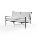 Sunset West Provence Wrought Iron Loveseat with Cushion