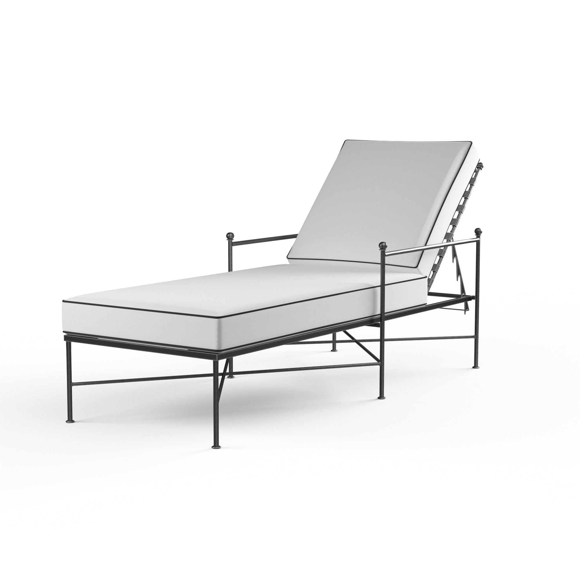 Sunset West Provence Wrought Iron Chaise Lounge with Cushion