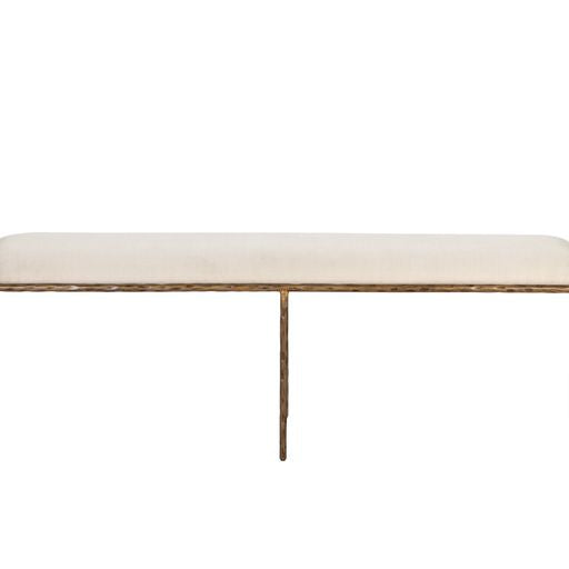 Sunpan Esai Bench in Zenith Alabaster / Zenith Taupe Grey