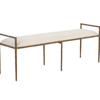 Sunpan Esai Bench in Zenith Alabaster / Zenith Taupe Grey