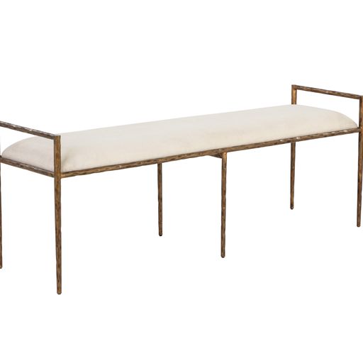Sunpan Esai Bench in Zenith Alabaster / Zenith Taupe Grey