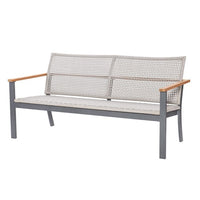 Royal Teak Naples Sofa Charcoal Aluminum and Rope