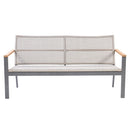 Royal Teak Naples Sofa Charcoal Aluminum and Rope