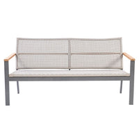 Royal Teak Naples Sofa Charcoal Aluminum and Rope