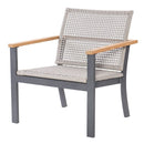 Royal Teak Naples Club Chair Charcoal Aluminum and Rope