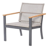 Royal Teak Naples Club Chair Charcoal Aluminum and Rope